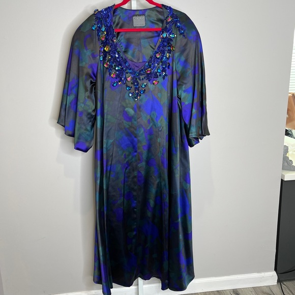 Dewilde Koos blue/green embroidered sequins art rare dress